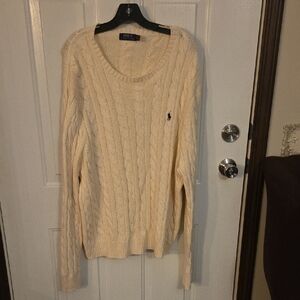 Polo by Ralph Lauren Men's Cream Cable Knit Sweater Size XXL